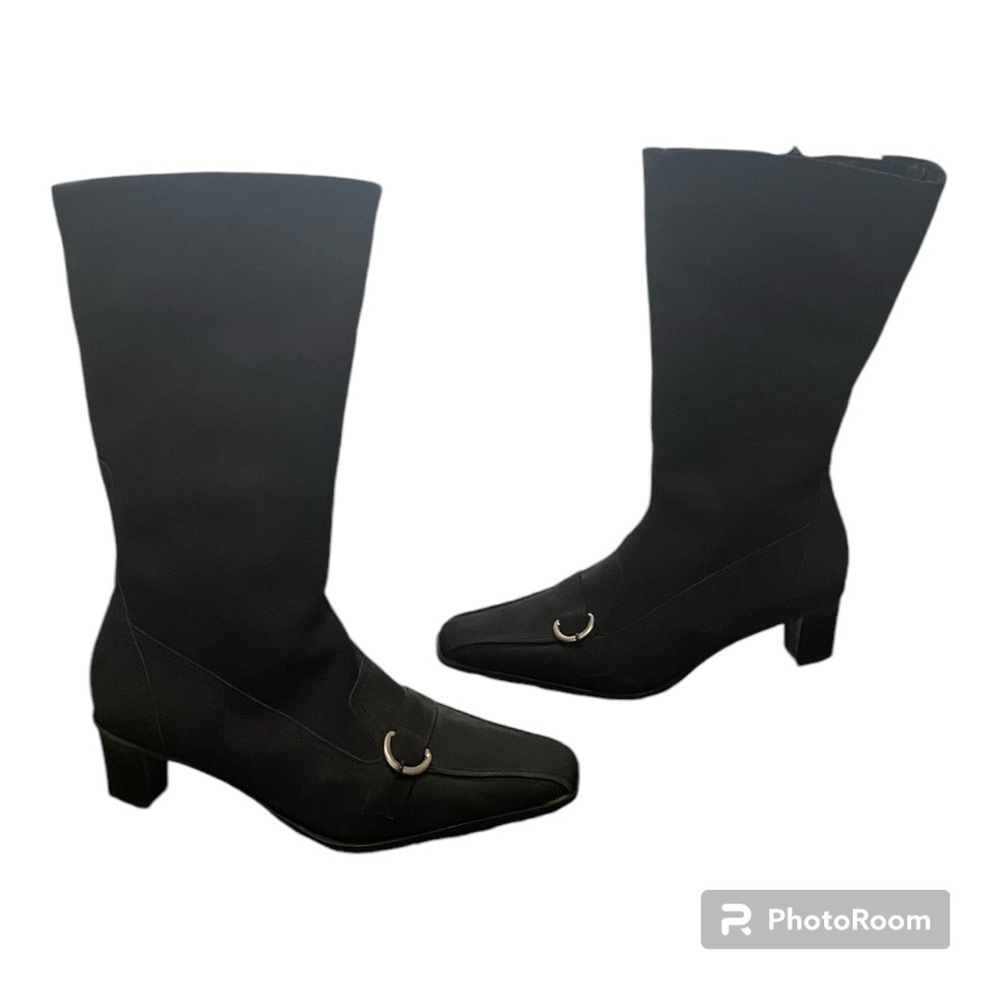 NWT Eric Michael Denmark Heel Black Dress Boot | Calf Height | Size 39/8